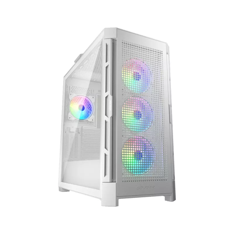 Caja semitorre COUGAR Duoface Pro ARGB, Blanca, Semitorre, PC, Blanca, ATX, EATX, micro ATX, Mini-ITX, SSI CEB, Metal, Nylon, cristal templado, Multi