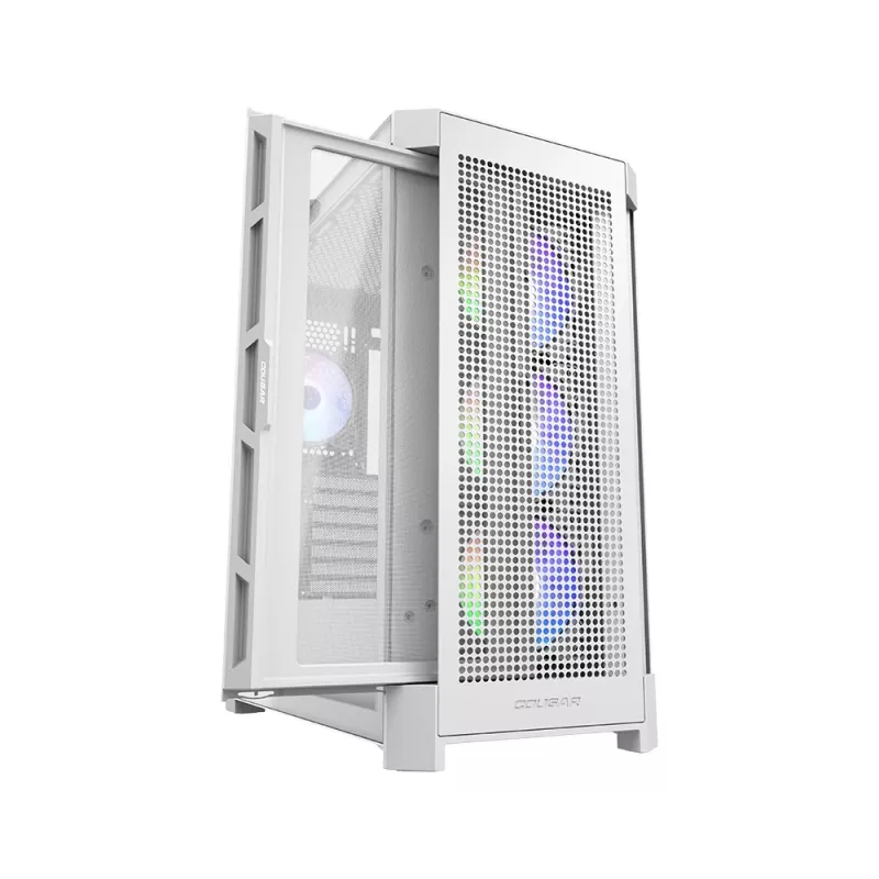 Caja semitorre COUGAR Duoface Pro ARGB, Blanca, Semitorre, PC, Blanca, ATX, EATX, micro ATX, Mini-ITX, SSI CEB, Metal, Nylon, cristal templado, Multi