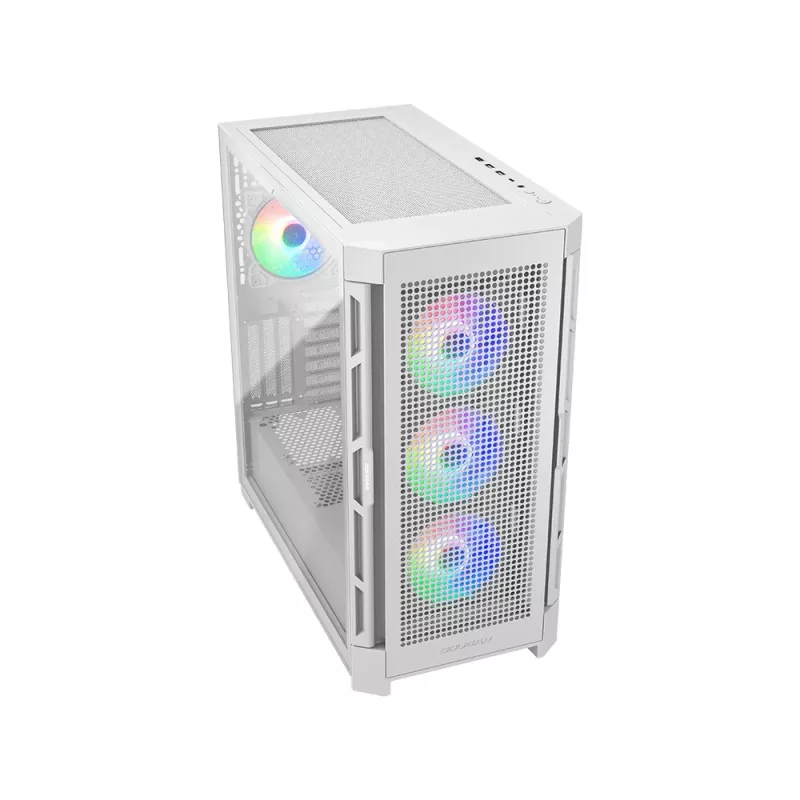 Caja semitorre COUGAR Duoface Pro ARGB, Blanca, Semitorre, PC, Blanca, ATX, EATX, micro ATX, Mini-ITX, SSI CEB, Metal, Nylon, cristal templado, Multi