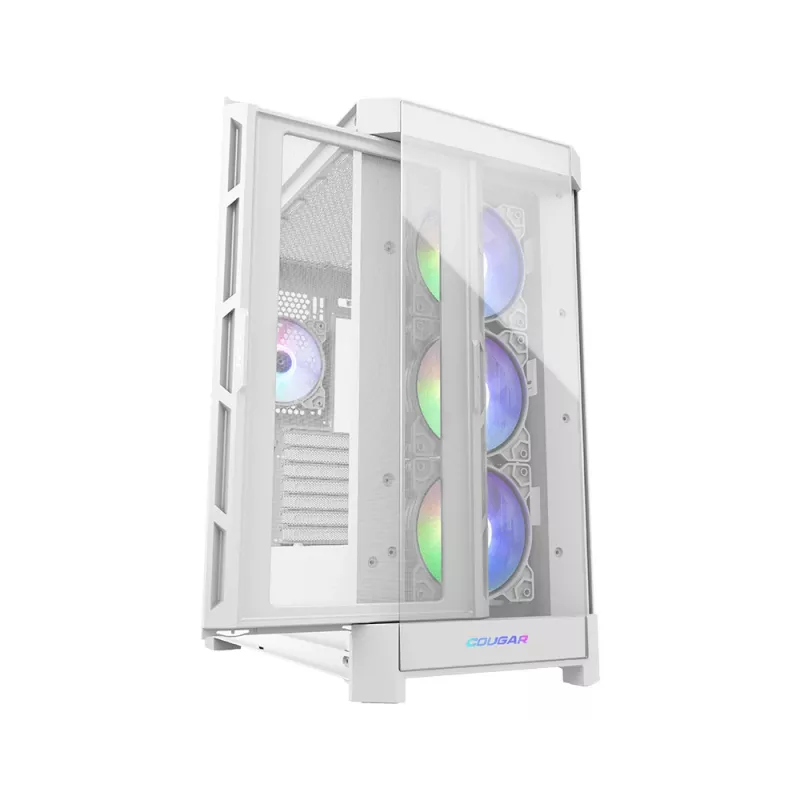 Caja semitorre COUGAR Duoface Pro ARGB, Blanca, Semitorre, PC, Blanca, ATX, EATX, micro ATX, Mini-ITX, SSI CEB, Metal, Nylon, cristal templado, Multi