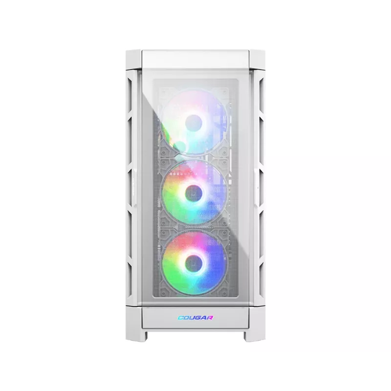 Caja semitorre COUGAR Duoface Pro ARGB, Blanca, Semitorre, PC, Blanca, ATX, EATX, micro ATX, Mini-ITX, SSI CEB, Metal, Nylon, cristal templado, Multi