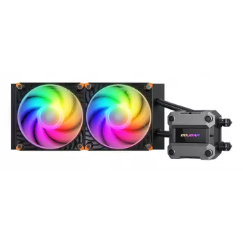 Refrigeración líquida CPU COUGAR Poseidon Ultra 240, ARGB, negra, refrigeración líquida todo en uno, 12 cm, 500 RPM, 2200 RPM, negra