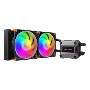 Refrigeración líquida CPU COUGAR Poseidon Ultra 240, ARGB, negra, refrigeración líquida todo en uno, 12 cm, 500 RPM, 2200 RPM, negra