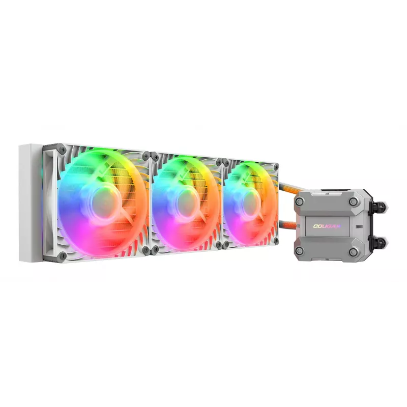 Refrigeración líquida CPU COUGAR Poseidon Ultra 360, ARGB, blanca, refrigeración líquida todo en uno, 12 cm, 500 RPM, 2200 RPM, blanca
