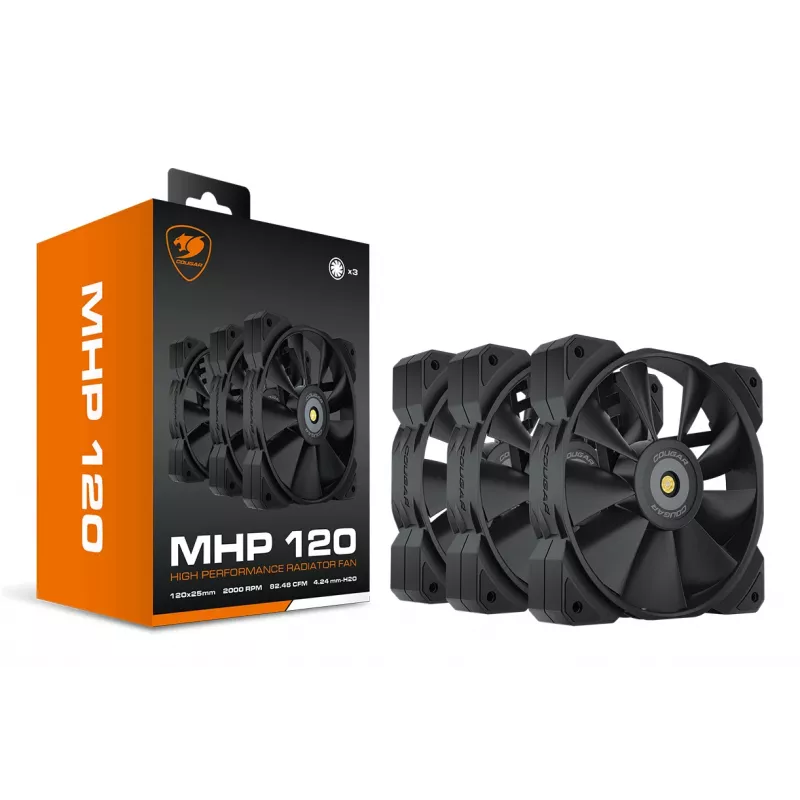 Ventilador de caja COUGAR MHP 120, negro, pack de 3