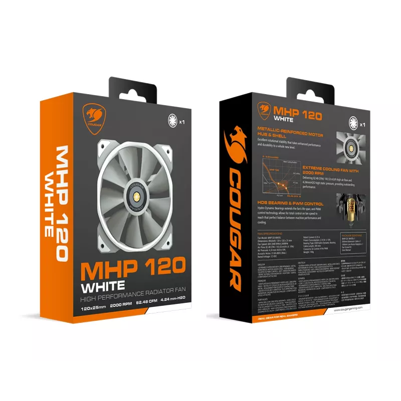 Ventilador de caja COUGAR MHP 120, blanco