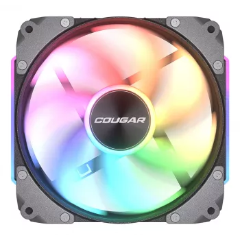 Ventilador de caja COUGAR Apolar 120 ARGB, negro, ventilador, 12 cm, negro