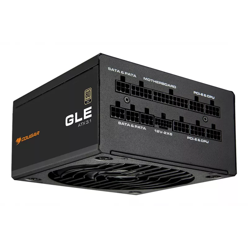 Fuente de alimentación COUGAR GLE 1000W ATX 3.1, 80 PLUS Gold, 100–240 V, 50/60 Hz, ATX de 20+4 pines, ventilador de 135 mm, negro