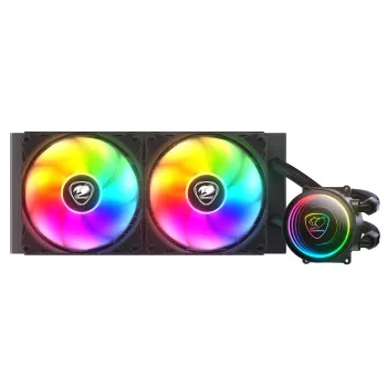 Refrigeración líquida todo en uno COUGAR Gaming Poseidon Elite ARGB 240 negra, presión de aire máxima 2,4 mmH2O