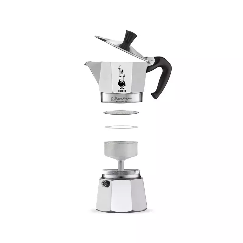 Cafetera italiana BIALETTI Moka Express aluminio 2 tazas (100 ml) Negra