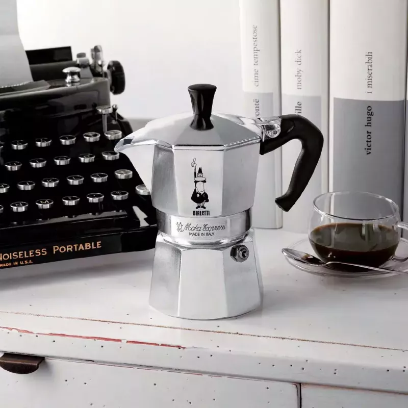 Cafetera italiana BIALETTI Moka Express aluminio 2 tazas (100 ml) Negra