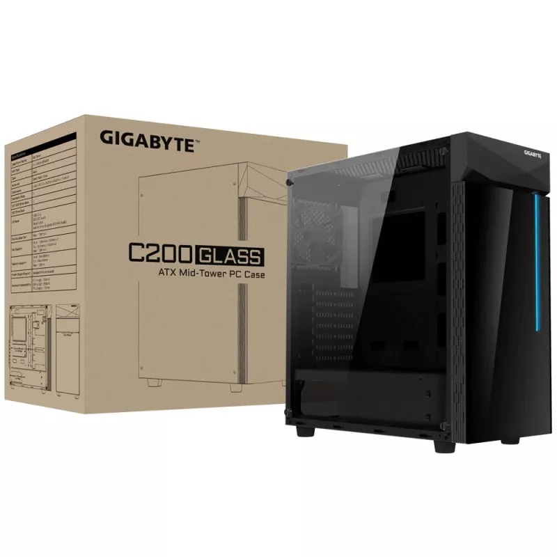 Caja de PC GIGABYTE C200 Midi Tower Negra