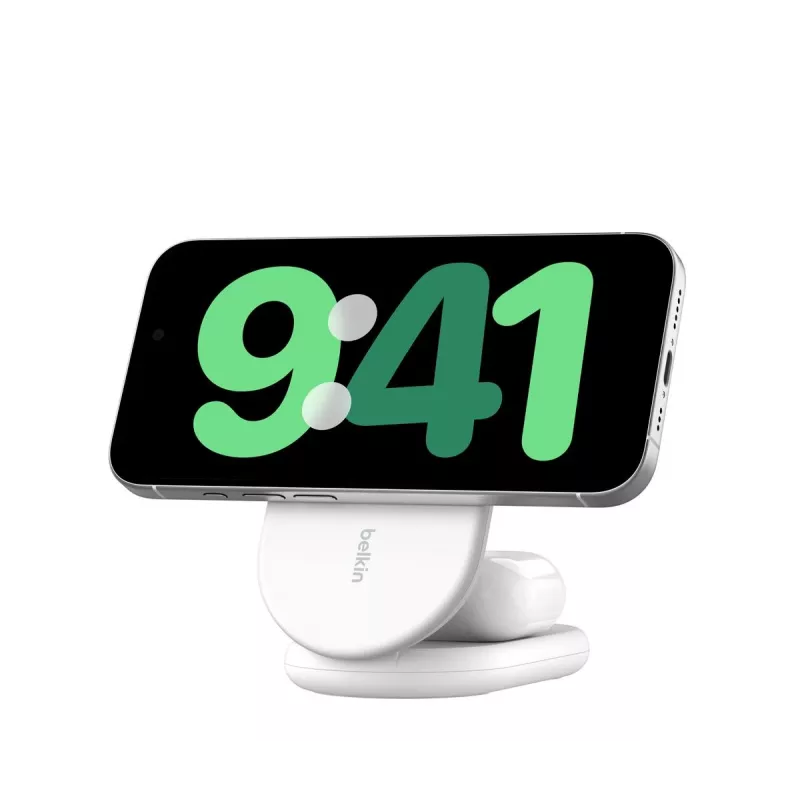 BELKIN Boostcharge Qi2 15w Magnetic 2in1 Soporte – Blanco
