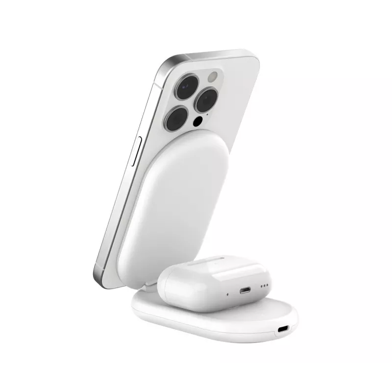 BELKIN Boostcharge Qi2 15w Magnetic 2in1 Soporte – Blanco