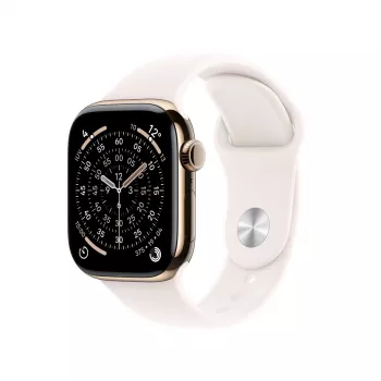 APPLE Watch Series 11 GPS + Cellular 46mm Caja de titanio Gold con correa deportiva Light Blush - M/L