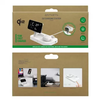 Cargador inalámbrico 4smarts Qi2 Universal blanco cargador rápido interior AC 12V