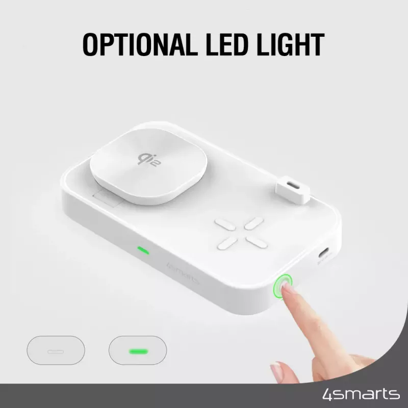 Cargador inalámbrico 4smarts Qi2 Universal blanco cargador rápido interior AC 12V