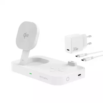 Cargador inalámbrico 4smarts Qi2 Universal blanco cargador rápido interior AC 12V