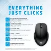 HP 430 ratón inalámbrico multidispositivo, ambidiestro, óptico, RF inalámbrico + Bluetooth, 1200 DPI, negro