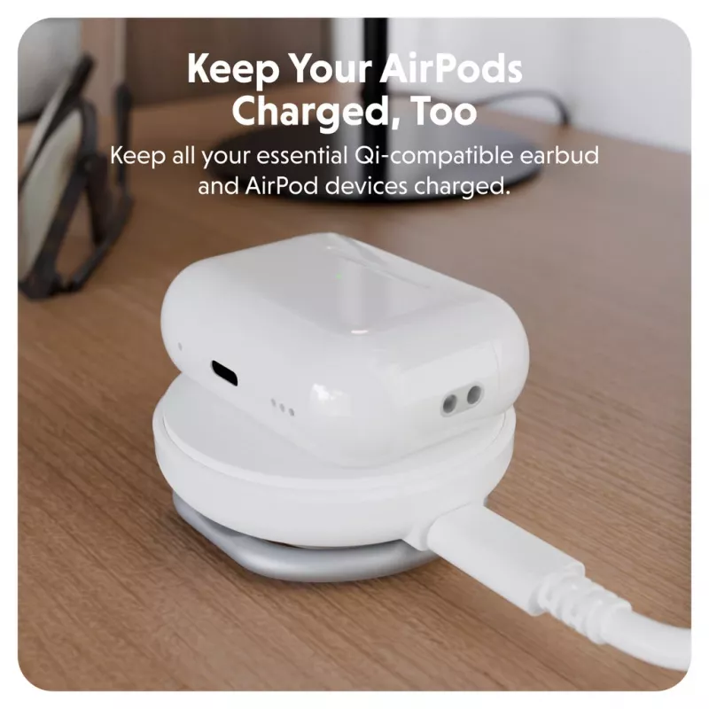 Targus HJ3310WHGL cargador para dispositivos móviles auriculares, smartphone, smartwatch blanco USB carga inalámbrica carga rápida interior