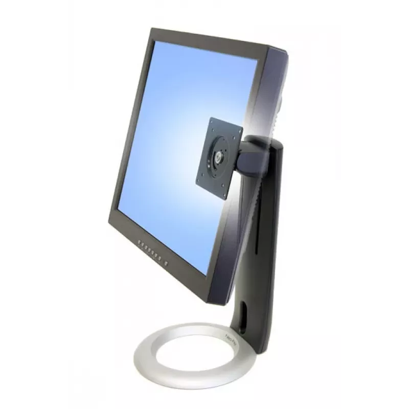 Soporte elevador para monitor LCD Ergotron Neo-Flex 33-310-060, hasta 24 pulgadas, máx. 7,2 kg, ajuste de altura de 13 cm, inclinación de -30 a 30 grados, VESA 75x75/100x100, negro/plateado