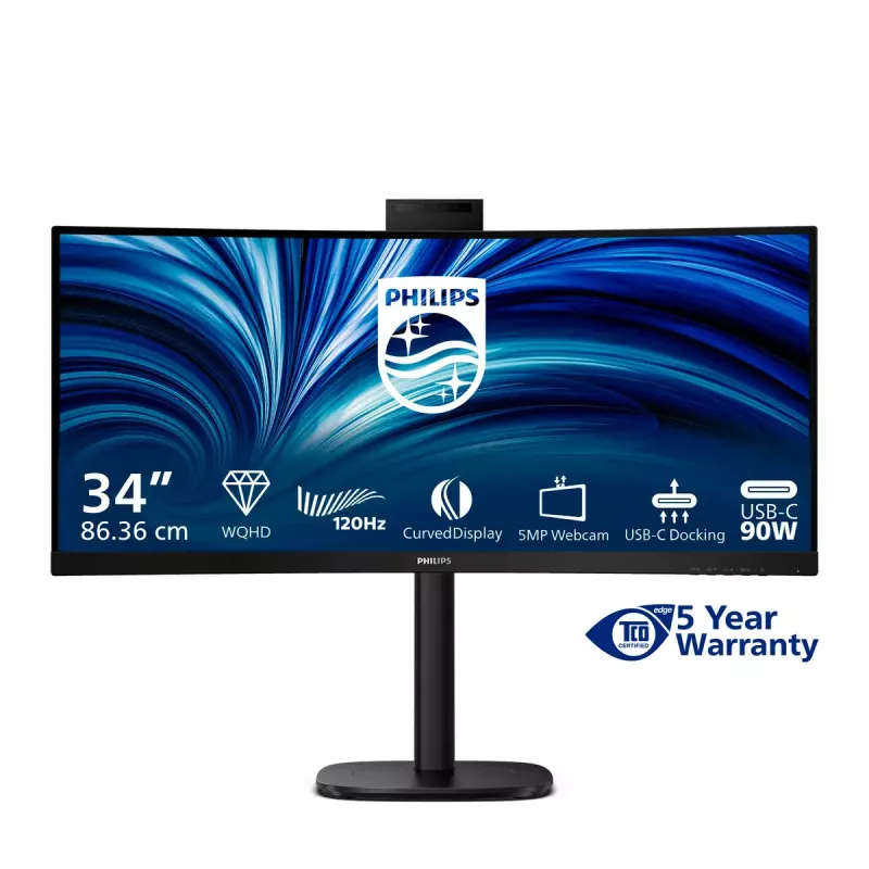 Philips 3000 series 34B2U3600CH/00 Monitor de ordenador 86,4 cm (34 inch) 3440 x 1440 píxeles Wide Quad HD LCD Negro