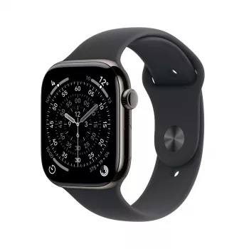Smartwatch Apple Watch Series 11 GPS + Cellular 42mm Caja de titanio pizarra Correa deportiva negra S/M