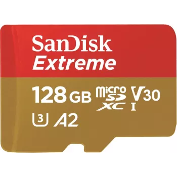 WESTERN DIGITAL Extreme microSDXC 128GB Adaptador SD para cámaras de acción y drones 170MB/s 80MB/s A2 C10 V30 UHS-I U3