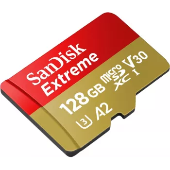 WESTERN DIGITAL Extreme microSDXC 128GB Adaptador SD para cámaras de acción y drones 170MB/s 80MB/s A2 C10 V30 UHS-I U3