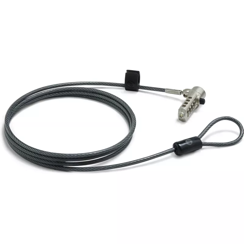 HP Essential Nano Candado de combinación para cable, 1,83 m, Candado de combinación, Acero inoxidable
