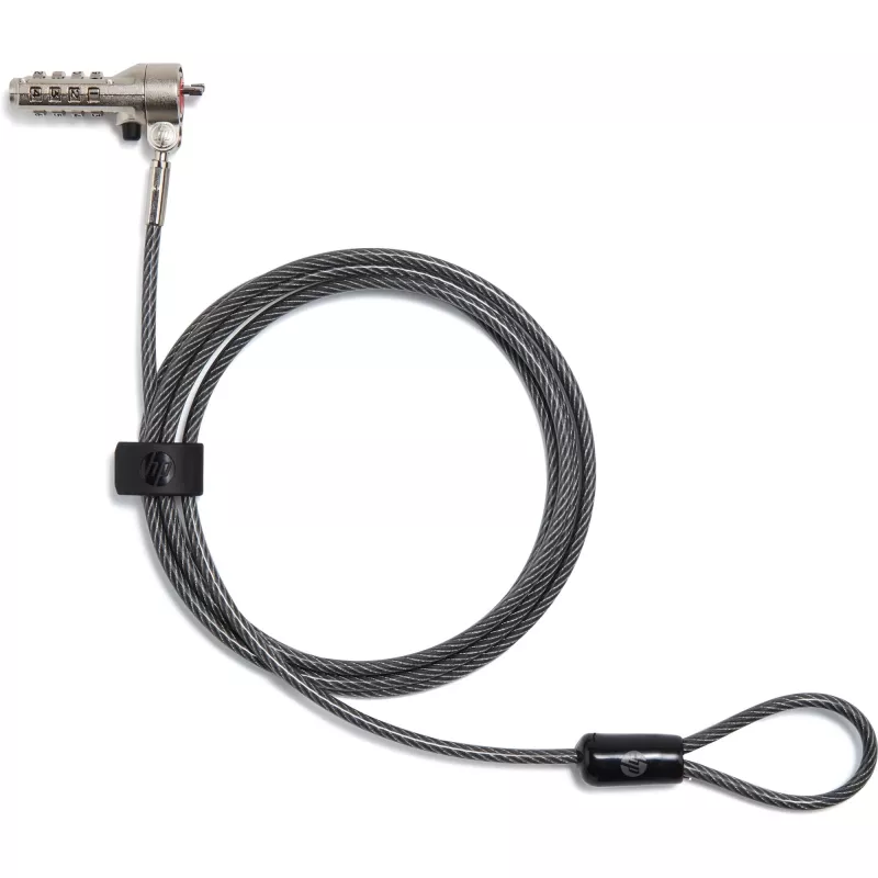 HP Essential Nano Candado de combinación para cable, 1,83 m, Candado de combinación, Acero inoxidable