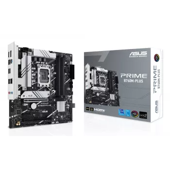 Placa base ASUS PRIME B760M-PLUS — Intel B760, LGA 1700, micro-ATX, DDR5, 4 DIMM, 192 GB, 2,5 Gb LAN, 2x M.2