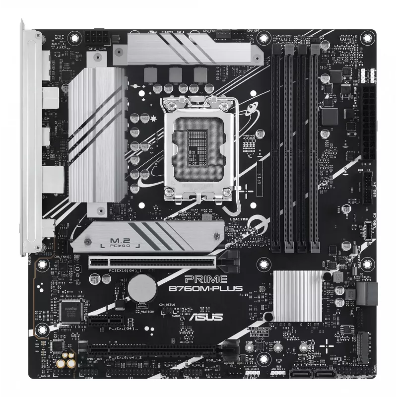 Placa base ASUS PRIME B760M-PLUS — Intel B760, LGA 1700, micro-ATX, DDR5, 4 DIMM, 192 GB, 2,5 Gb LAN, 2x M.2