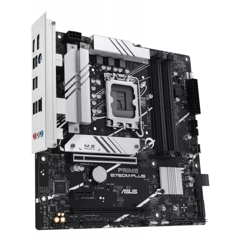Placa base ASUS PRIME B760M-PLUS — Intel B760, LGA 1700, micro-ATX, DDR5, 4 DIMM, 192 GB, 2,5 Gb LAN, 2x M.2