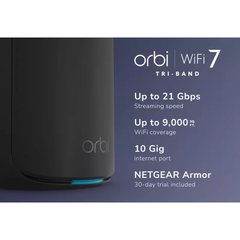 NETGEAR Orbi 870 tribanda (2,4 GHz / 5 GHz / 6 GHz) Wi-Fi 7 negro 4 antenas internas