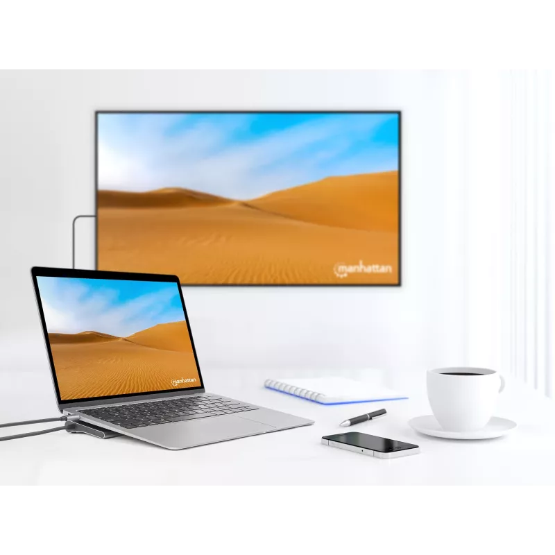 Dock/hub Manhattan USB-C 10 puertos 4K 60Hz Power Delivery