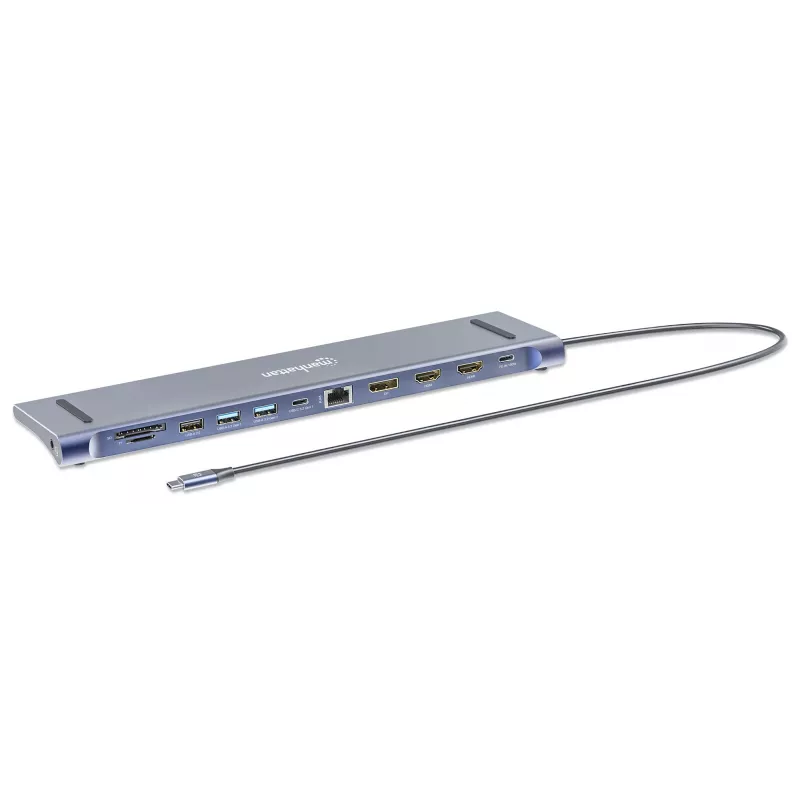 Dock/hub Manhattan USB-C 10 puertos 4K 60Hz Power Delivery