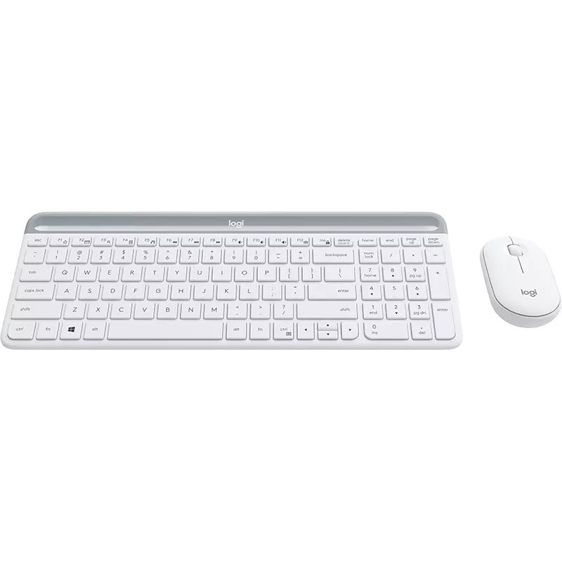 Conjunto de teclado y ratón inalámbricos finos LOGITECH Mk470 - offwhite - Qwerty US/internacional