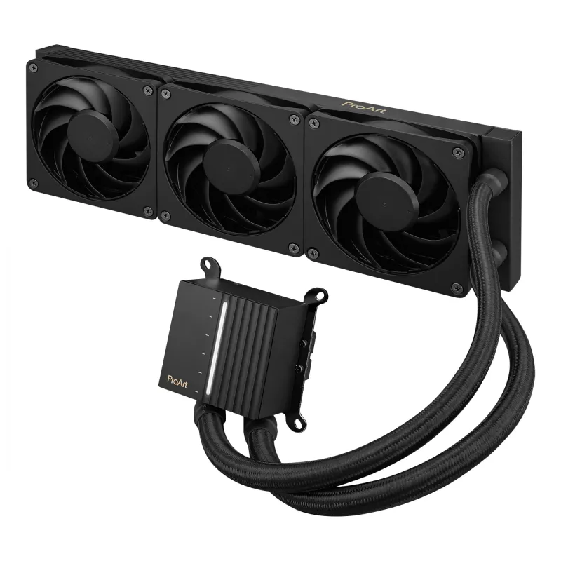 Kit de refrigeración líquida ASUS ProArt LC 360 Negro — 3 ventiladores de 120 mm 800–2200 rpm, radiador 360 mm, base de cobre, tubos de 40 cm