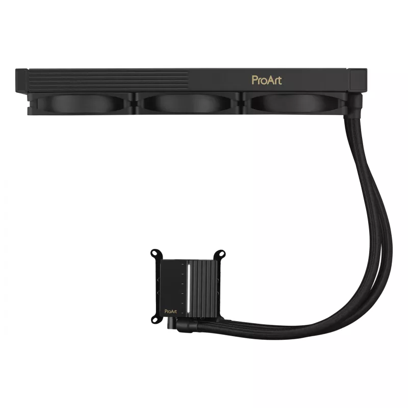 Kit de refrigeración líquida ASUS ProArt LC 360 Negro — 3 ventiladores de 120 mm 800–2200 rpm, radiador 360 mm, base de cobre, tubos de 40 cm