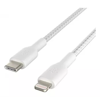 Cable BELKIN Lightning a USB-C Trenzado 1m Blanco