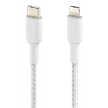Cable BELKIN Lightning a USB-C Trenzado 1m Blanco