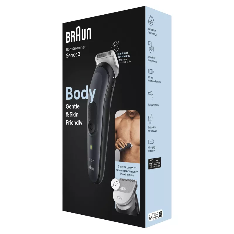 Braun BodyGroomer 3 BG3340 Negro, Gris