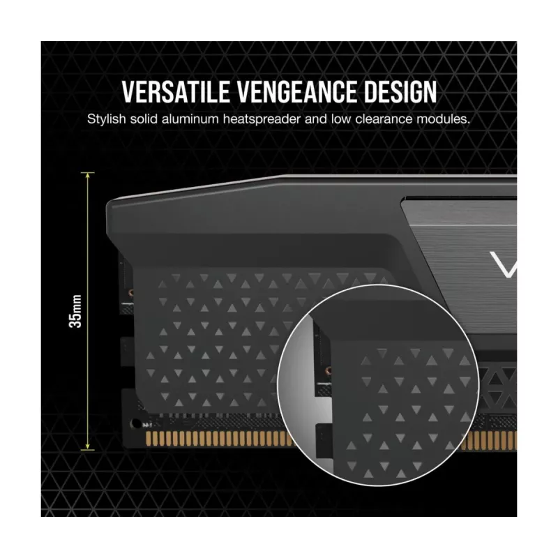 Memoria RAM CORSAIR 64GB - DDR5 (2x32GB) DRAM 5600MT/s CL40 kit de memoria - negro Vengeance
