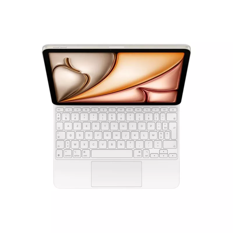 Apple Magic Keyboard MDFV4F/A teclado y funda Folio con trackpad para iPad Air de 10,9 pulgadas (4.ª y 5.ª generación), Smart Connector, AZERTY francés, blanco