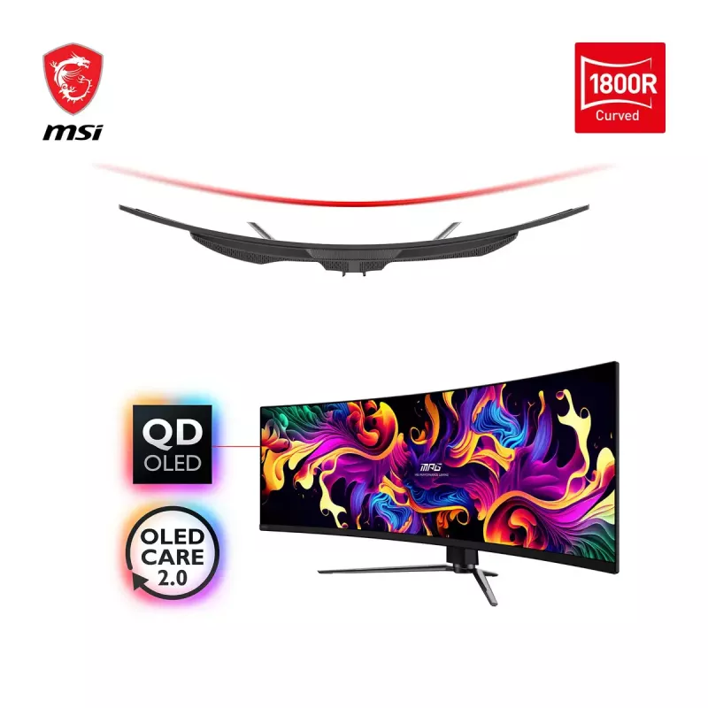 MSI MPG 491CQPDE monitor de ordenador QD-OLED 124,5 cm (49 inch) 5120 x 1440 píxeles DQHD Negro