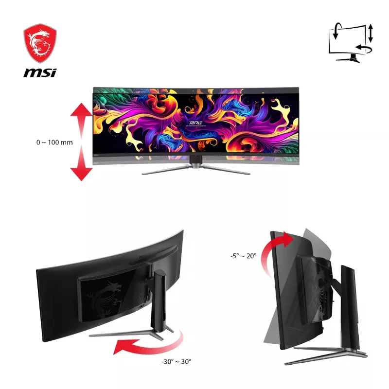 MSI MPG 491CQPDE monitor de ordenador QD-OLED 124,5 cm (49 inch) 5120 x 1440 píxeles DQHD Negro