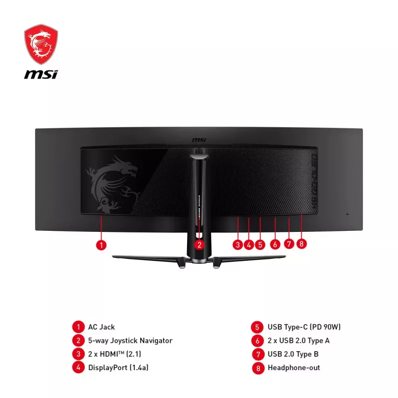 MSI MPG 491CQPDE monitor de ordenador QD-OLED 124,5 cm (49 inch) 5120 x 1440 píxeles DQHD Negro