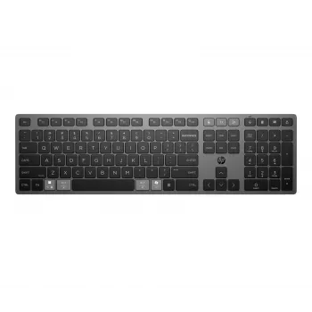 HP 725 Teclado inalámbrico recargable multidispositivo, formato completo (100%), inalámbrico, RF Wireless + Bluetooth, Negro