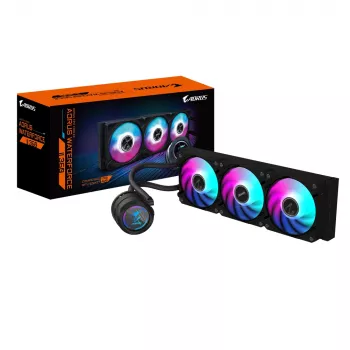 GIGABYTE AORUS WATERFORCE II 360 Refrigeración líquida para CPU AIO - 3 ventiladores ARGB de 120mm, mecanismo de bloqueo deslizante, DAISY-CHAIN, compatible con Intel LGA 1851 y AMD AM5